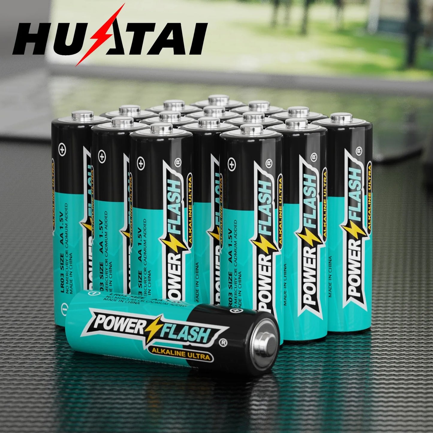 HUATAI PowerFlash AA 100 pcs Alkaline Batteries