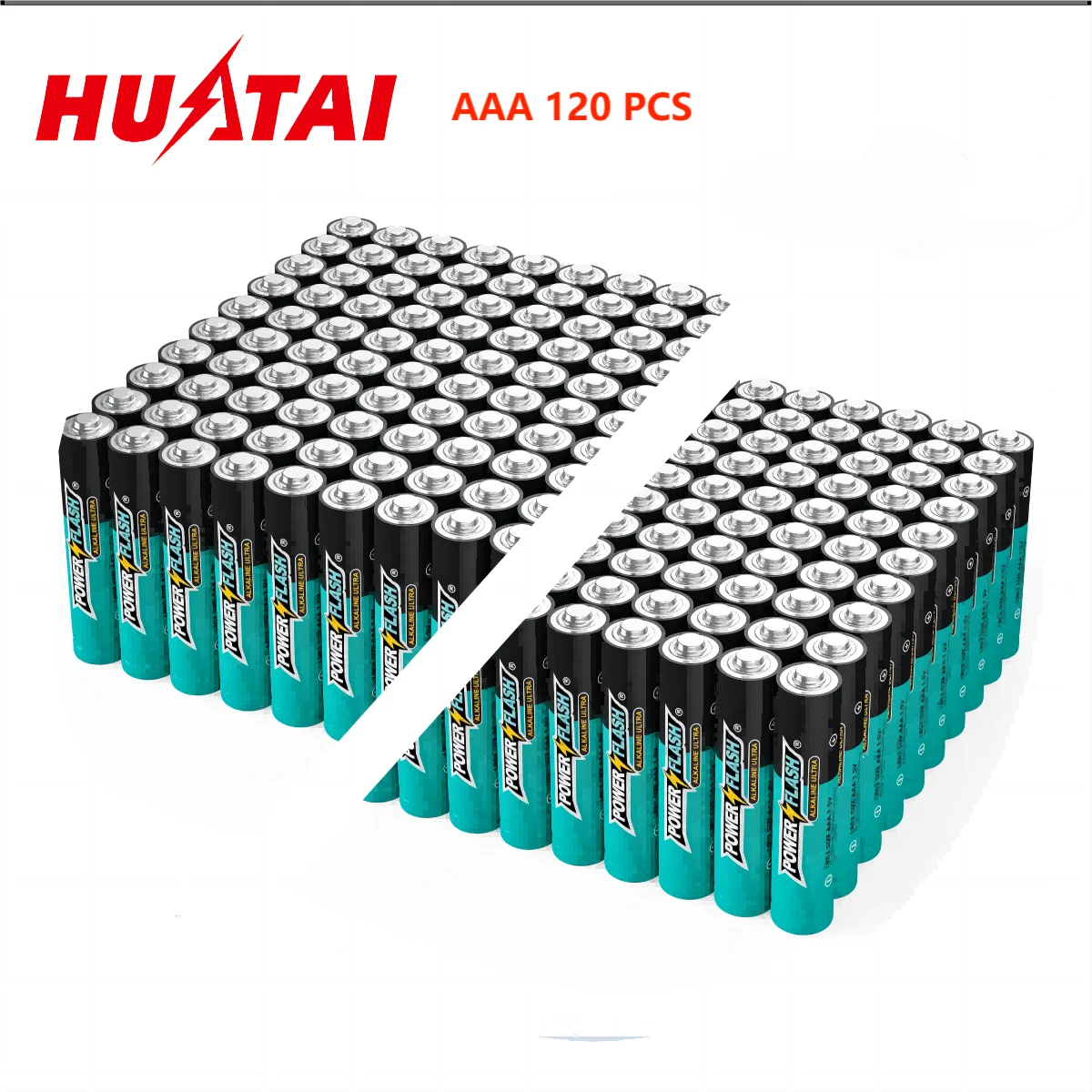 HUATAI PowerFlash AAA 120 pcs Alkaline Long-Lasting Batteries